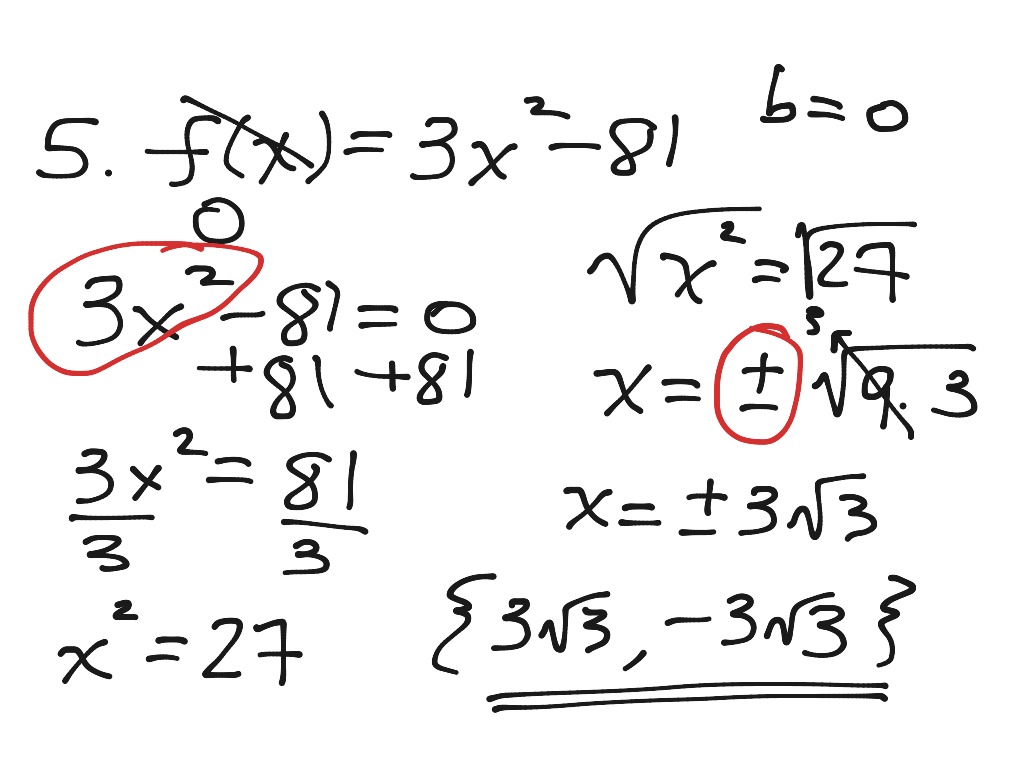 Intro Solve By Taking The Square Root Math Algebra Quadratic