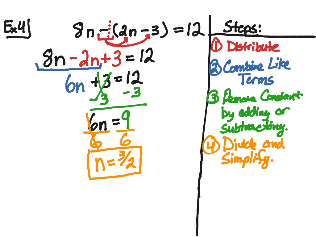 Solving Multistep Linear Equations Part Math Algebra Linear