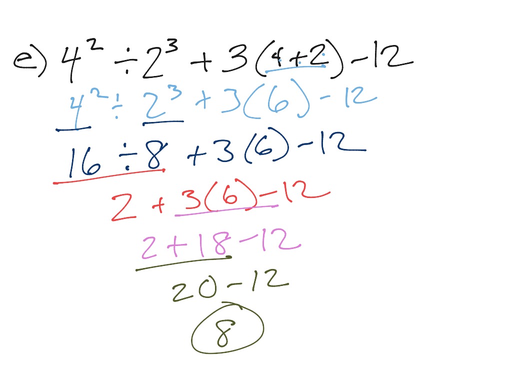 Simplify An Expression Using The Order Of Operations A Math ShowMe