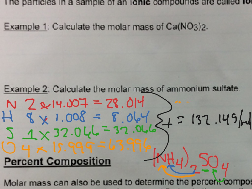 Molar Mass Notes Science Chemical Reactions Chemistry Showme