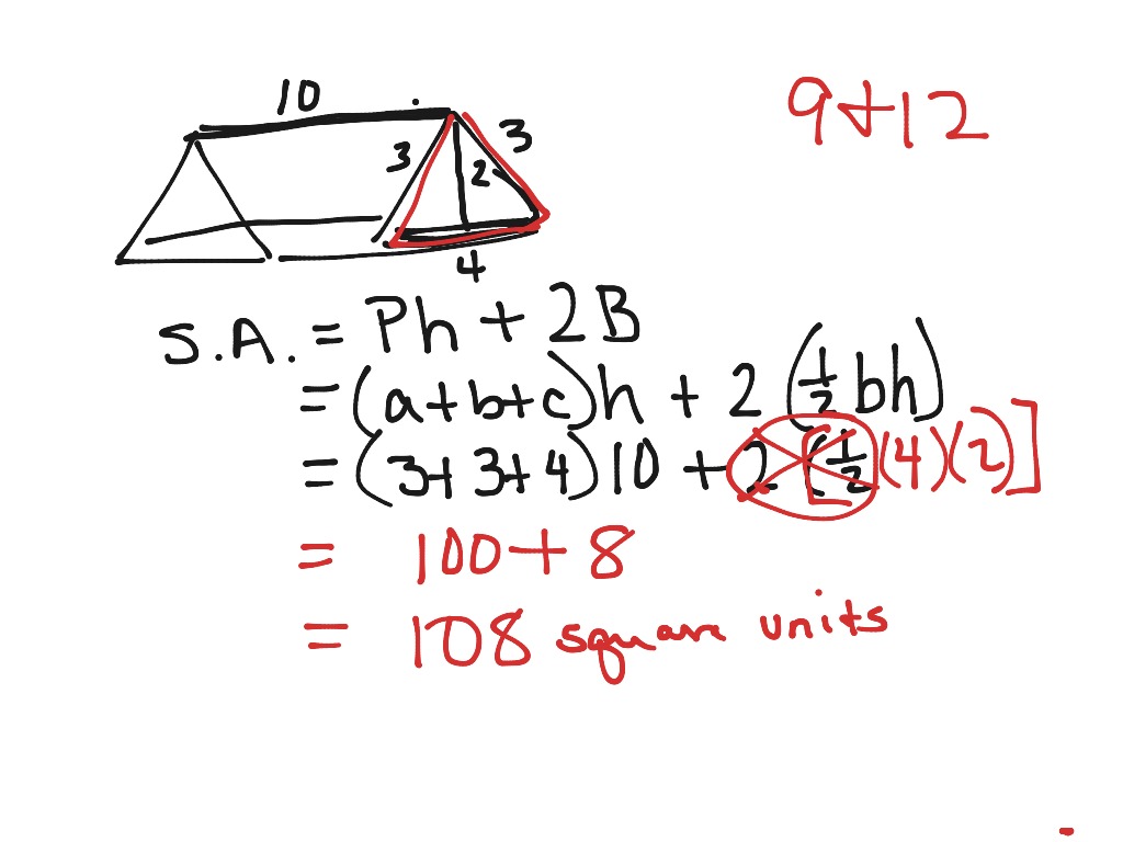 surface area of triangular prism equation