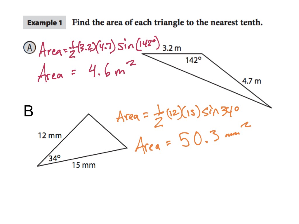 SM3H 4-2 right triangle trig and area formulas | Math, Trigonometry ...