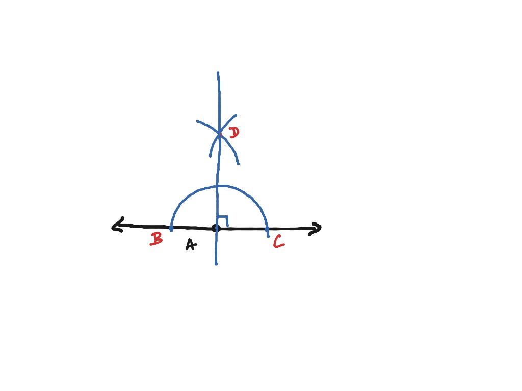 Construction - Perpendicular Line (point On The Line) | Math, High ...