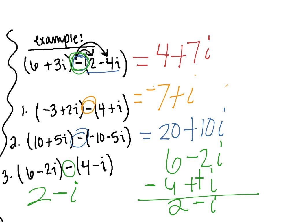 adding and subtracting complex numbers