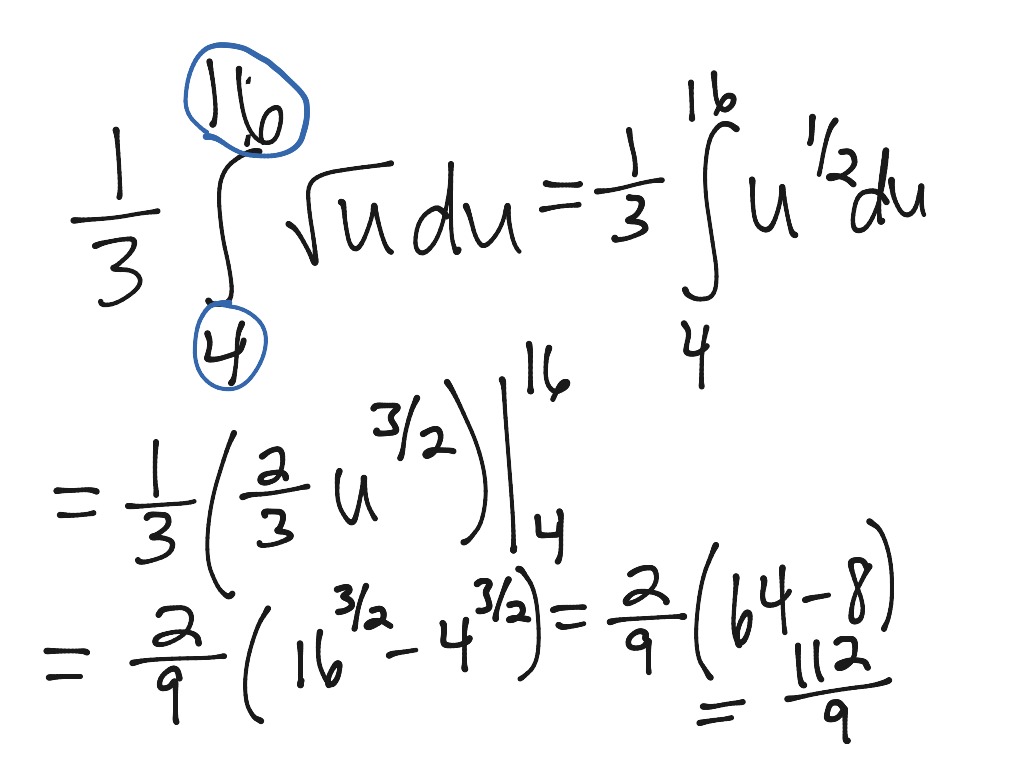 u sub definite integral | Math, Calculus | ShowMe