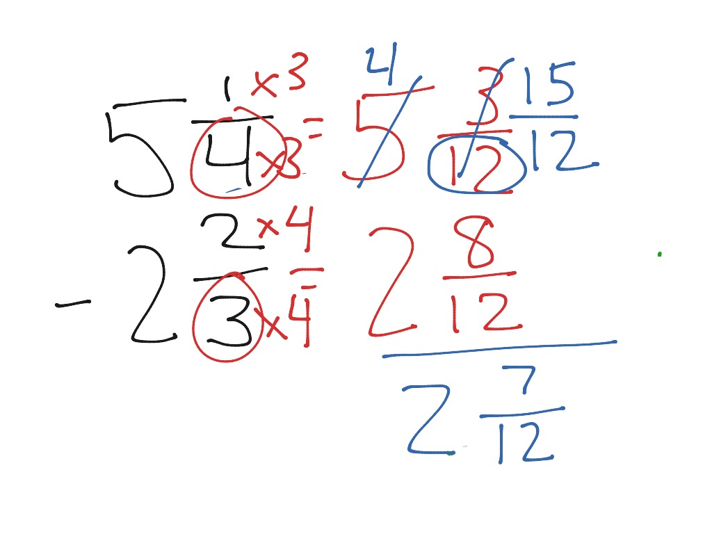 Subtracting Mixed Numbers With Regrouping Examples