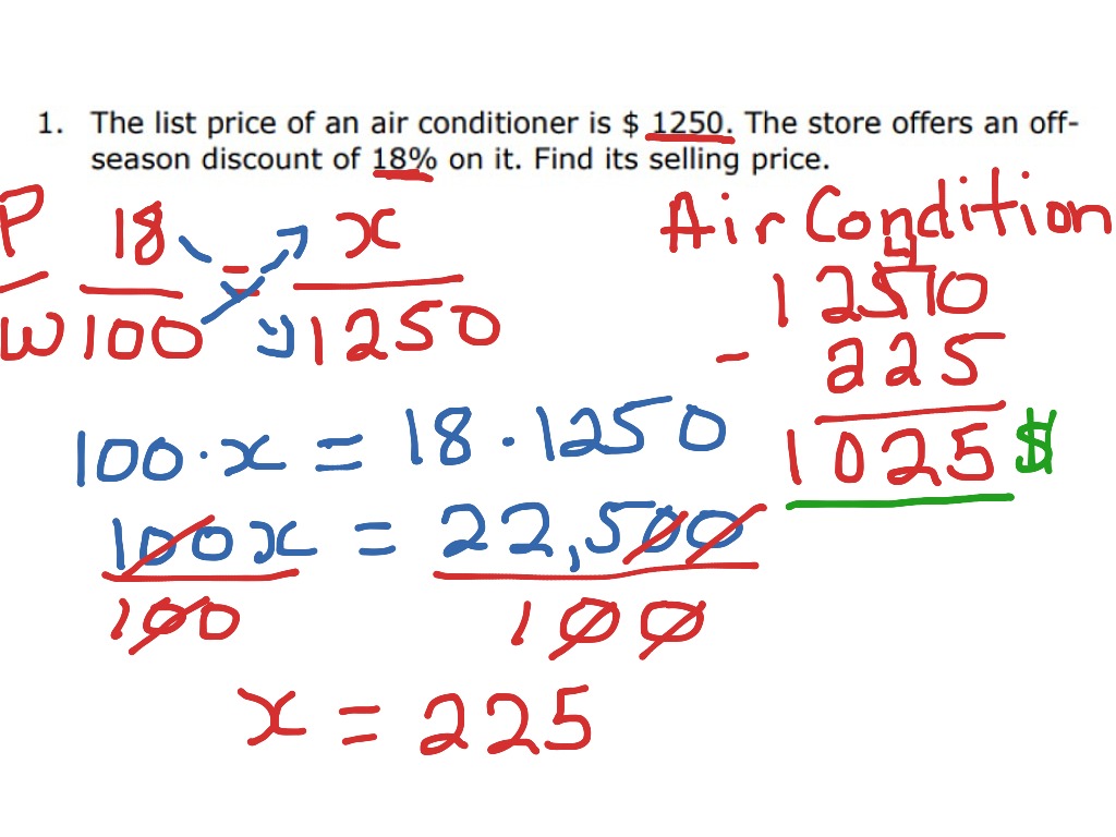 math problem percent discount