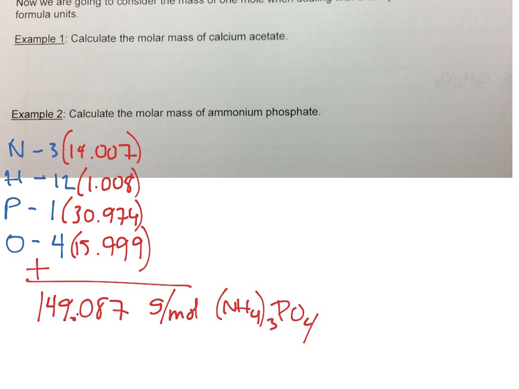 Molar Mass Notes Science Chemical Reactions Stoichiometry Showme 