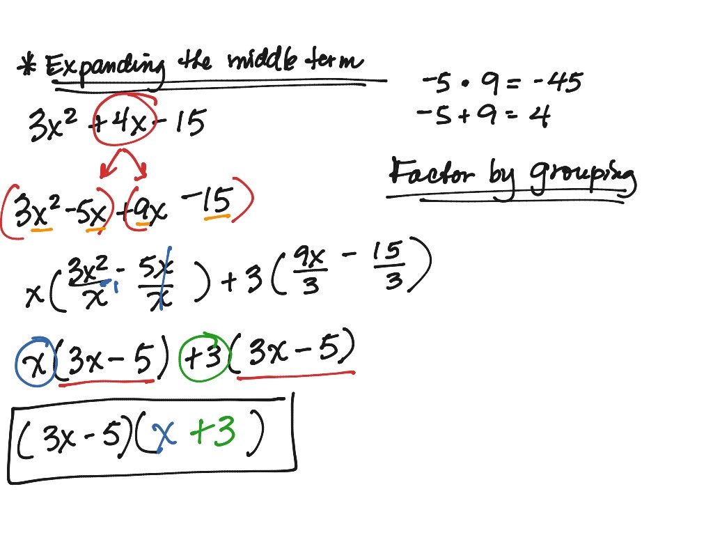 8-6 Factoring Trinomials: Expanding the Middle | Math, Algebra ...