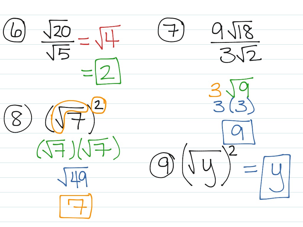 Multiplying & Dividing Radicals | Math, Algebra | ShowMe