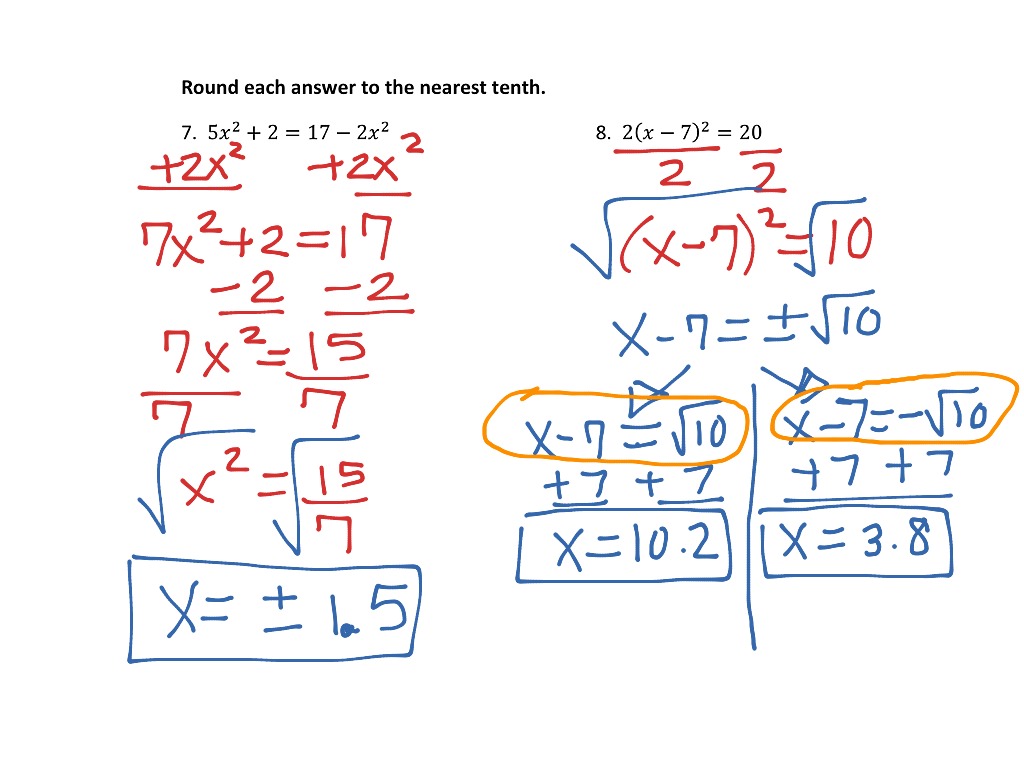 ShowMe - solving quadratics using square roots