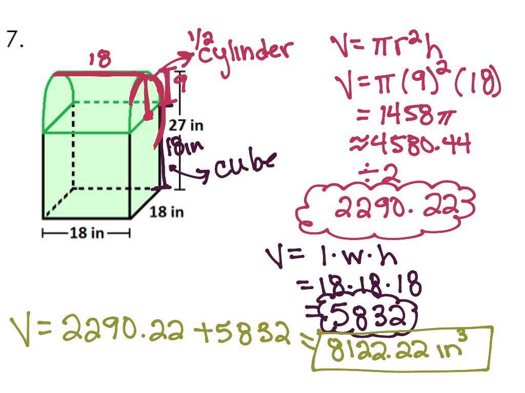 Explaining Requested Problems [Volume of Composite Solids] | Math, High