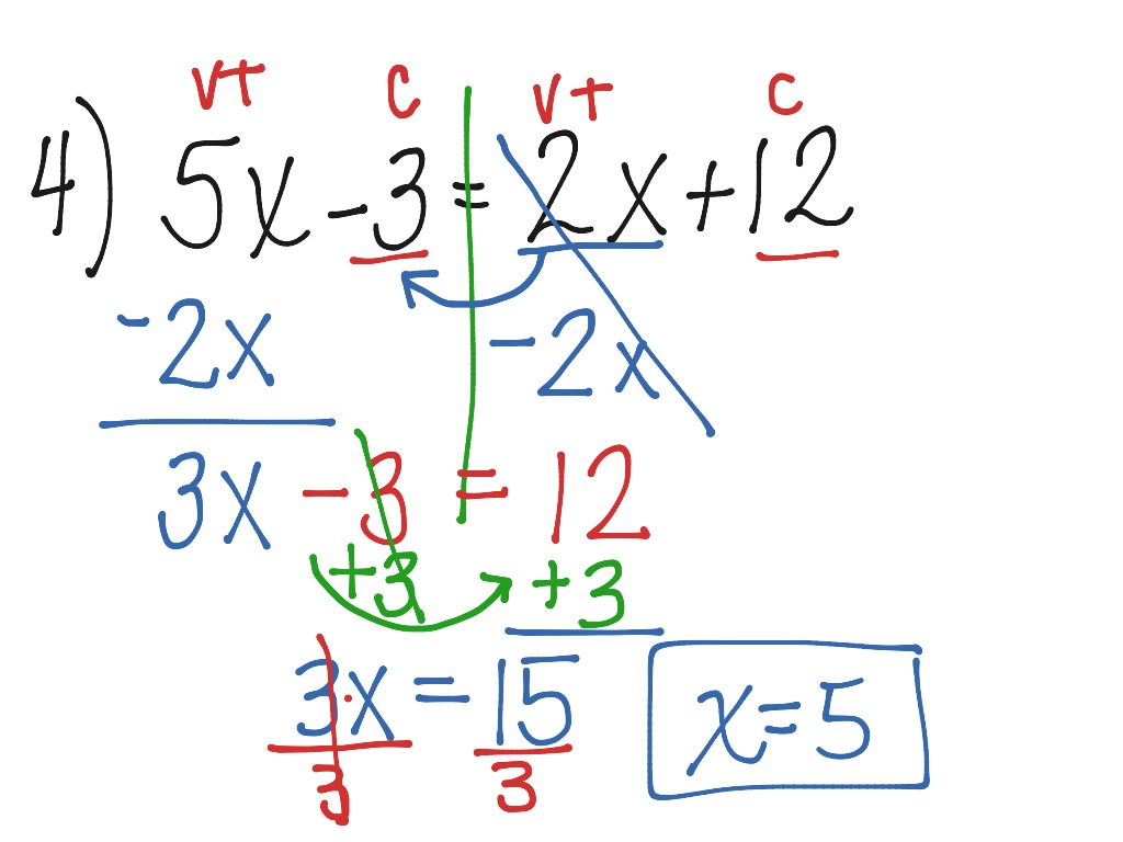 Solving equations- multi step #1-4 -2 | Math, Algebra, Linear Equations ...