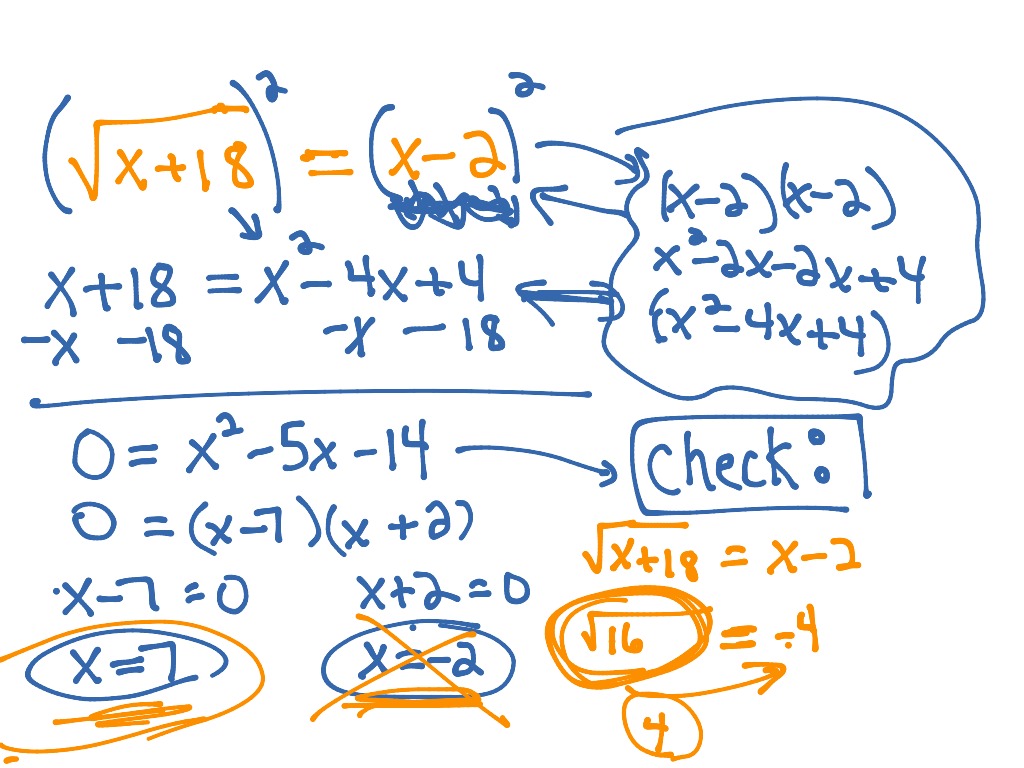 Alg 2 Adv - Section 8.8 Part 1- Radical Equations | Math, High School ...