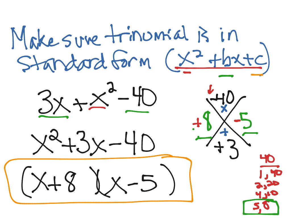 More Factoring Trinomials With A 1 Math Algebra Simplifying