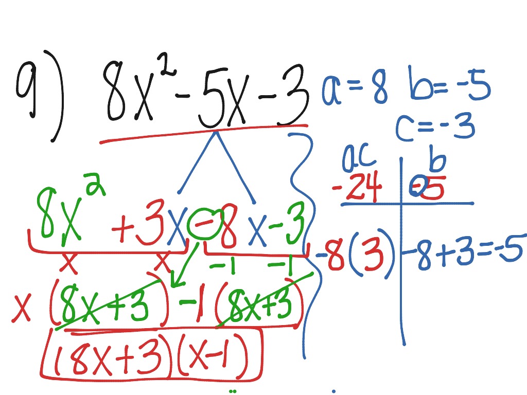 Factoring Trinomials Using Split B #7-9 | Math, Algebra | ShowMe