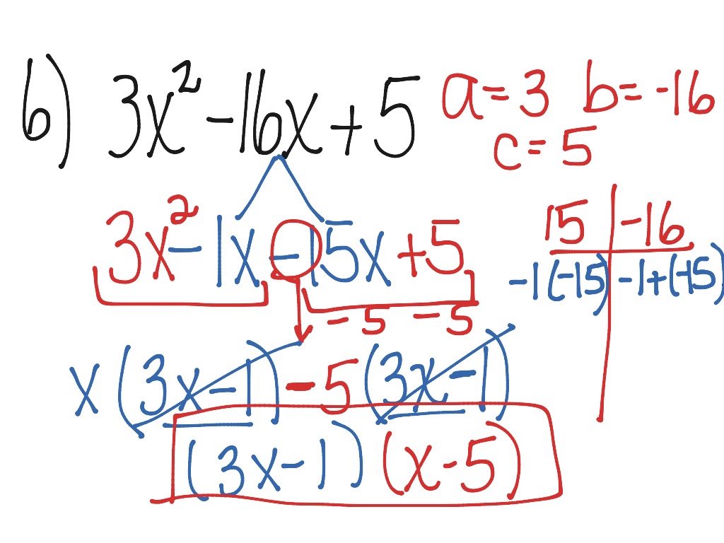 Factoring Trinomials Split B | Math, Algebra | ShowMe