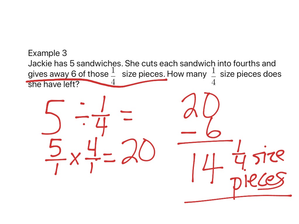 Word Problems Dividing Whole Numbers And Unit Fractions | Math