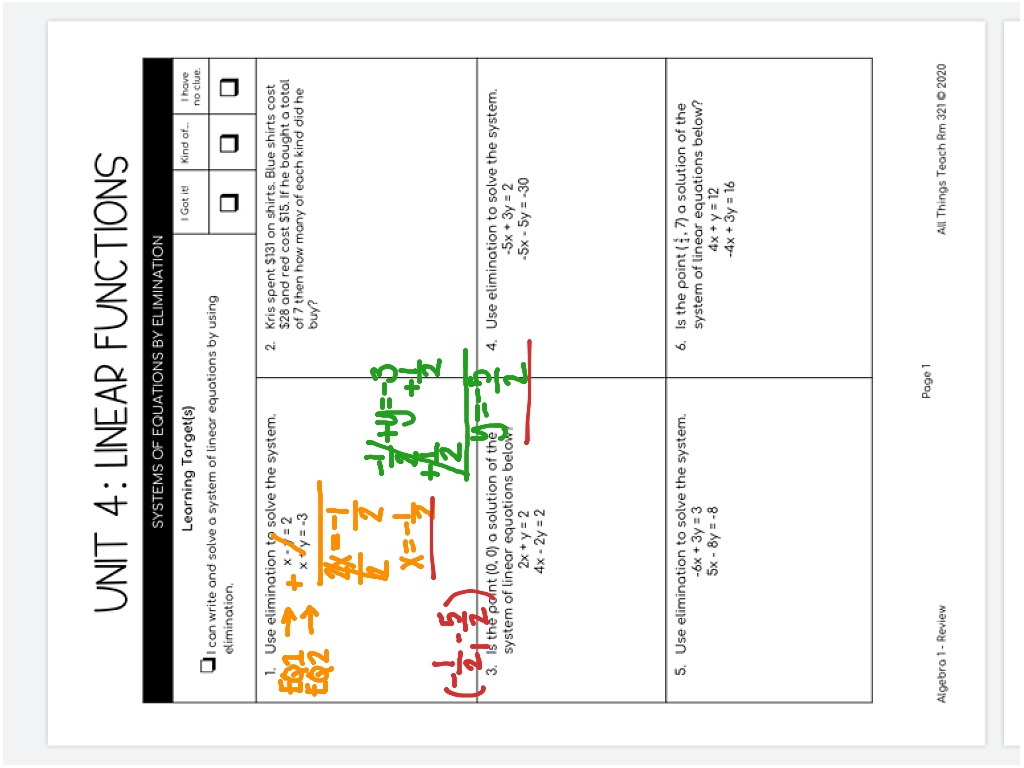 Solving A System Of Equations By Elimination Page 13 Math Showme