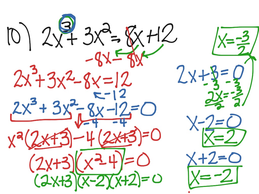 Solving Quadratic Equations by Factoring #8-10 | Math, Algebra | ShowMe