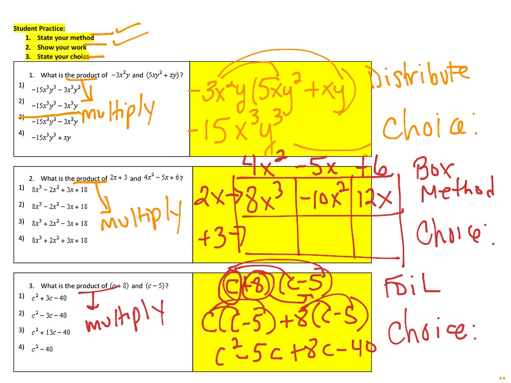 In Progress Math High School Math Polynomials Showme