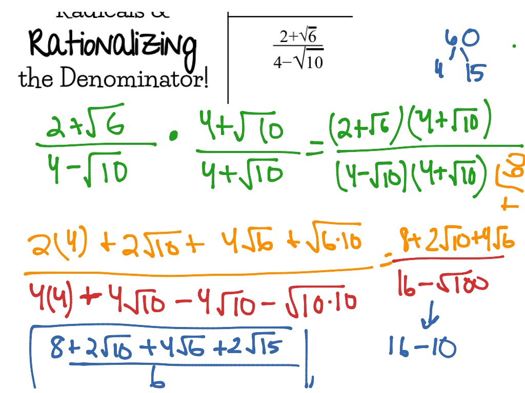 Rationalize the Denominator | Math | ShowMe