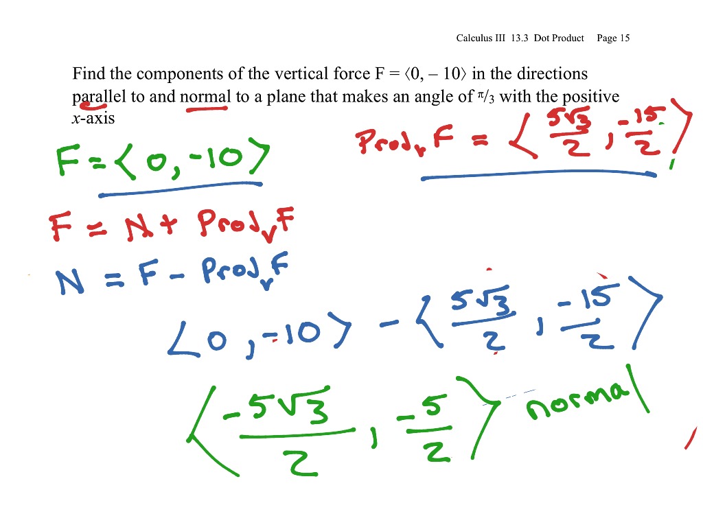 Calculus 3 Notes 13.3 Dot Product | Math, Calculus | ShowMe