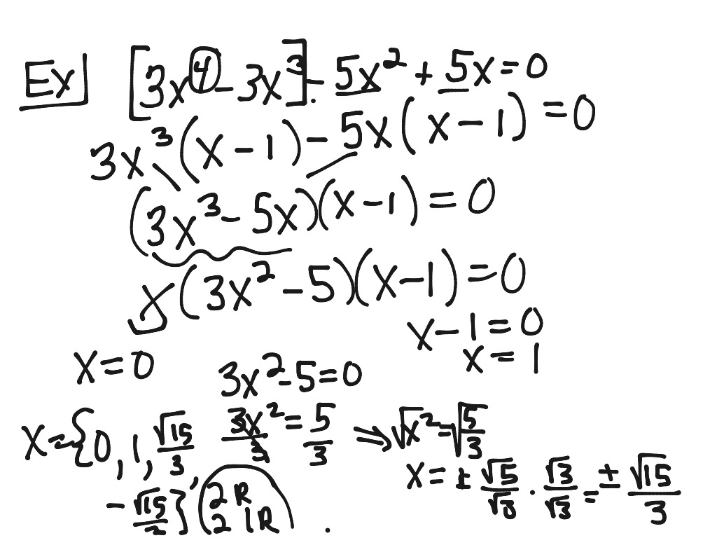 Solve polynomials with quad form and grouping | Math, High School Math ...