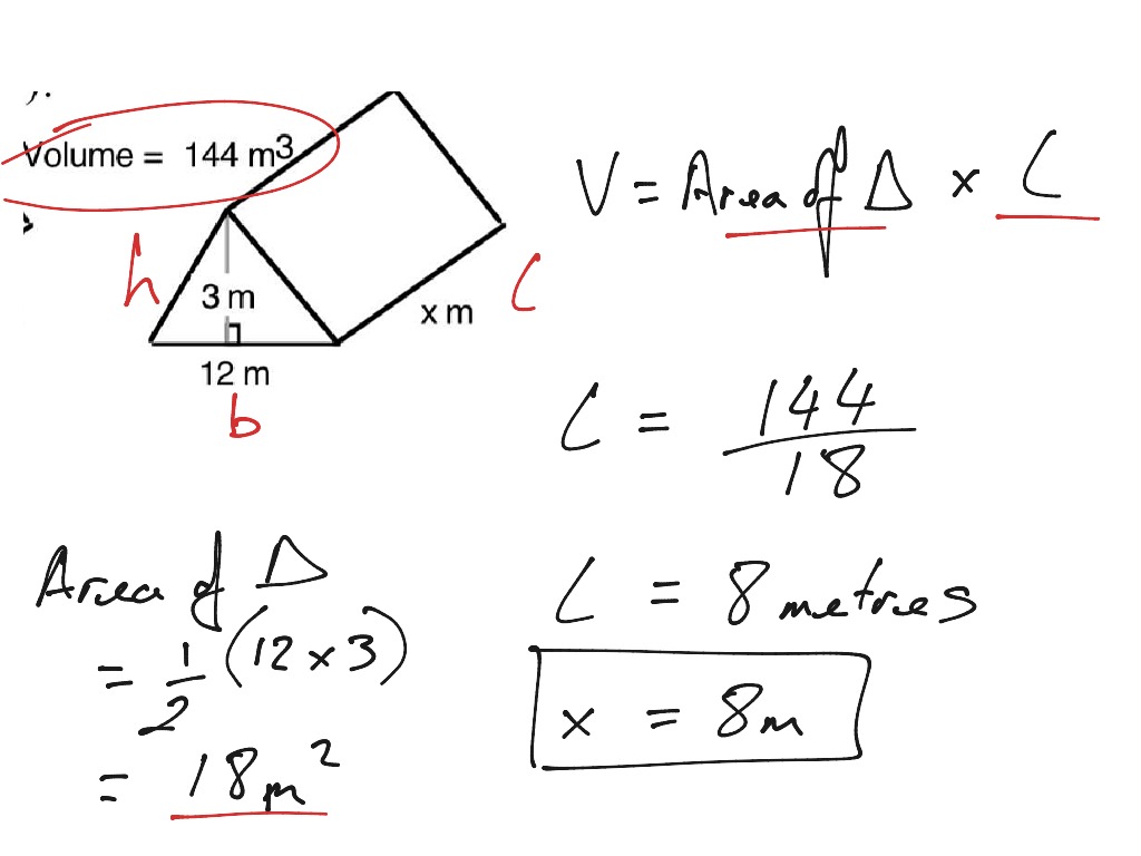 calculate volume of triangular prism