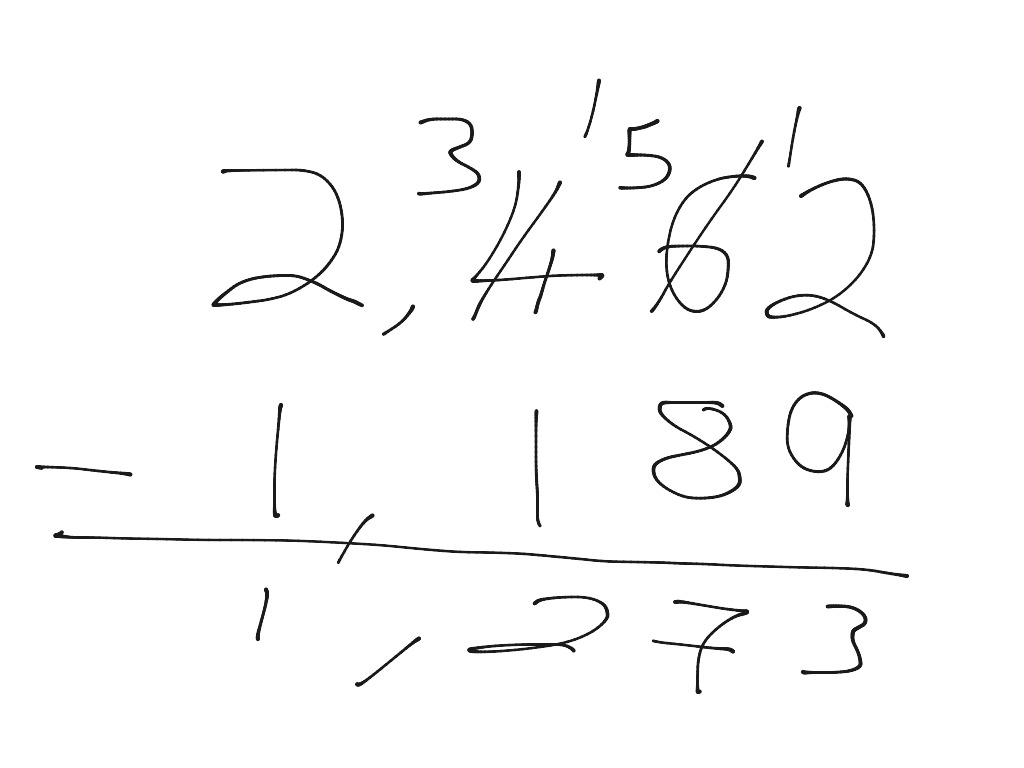 Subtraction of Large numbers | Math, Elementary Math | ShowMe