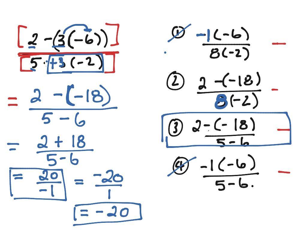 HIF Exit Ticket Solution Integers BEDMAS | Math | ShowMe