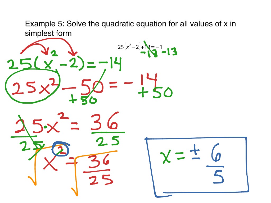 solve each equation with the quadratic formula