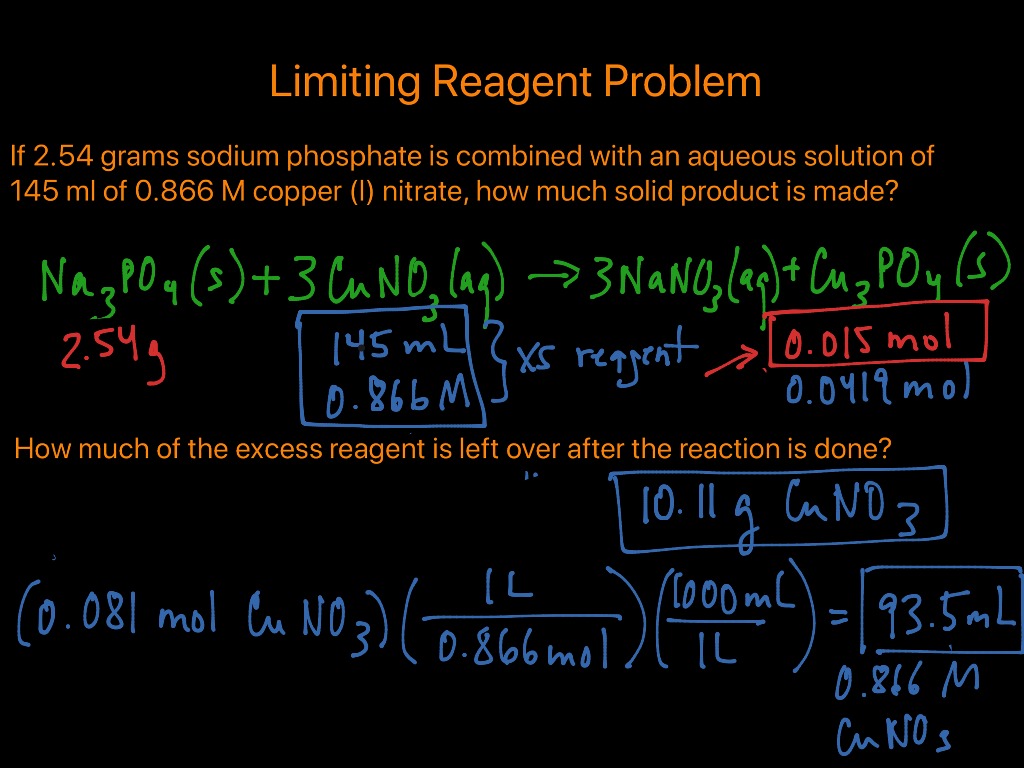 Limiting Reagent Problem Science Chemical Reactions Chemistry Stoichiometry Showme 6990