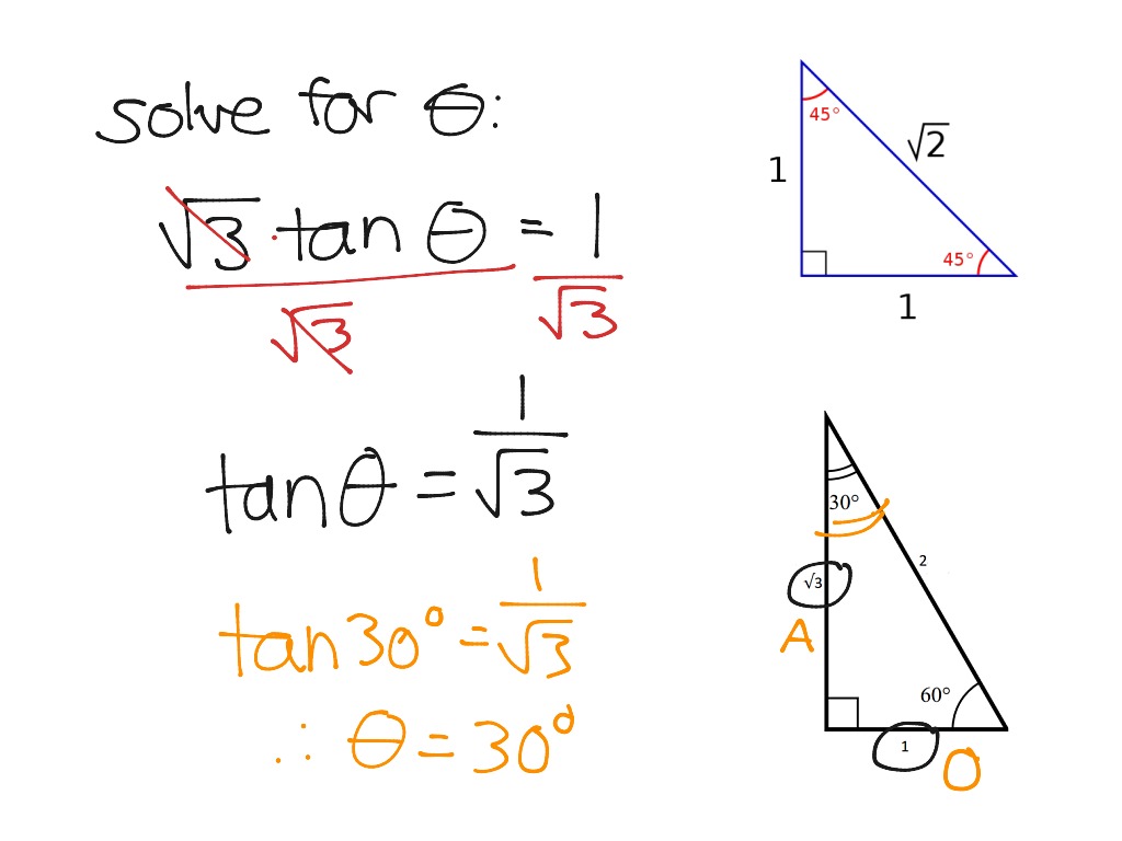 42b Trig Ratios Of Special Angles Math Showme 6181