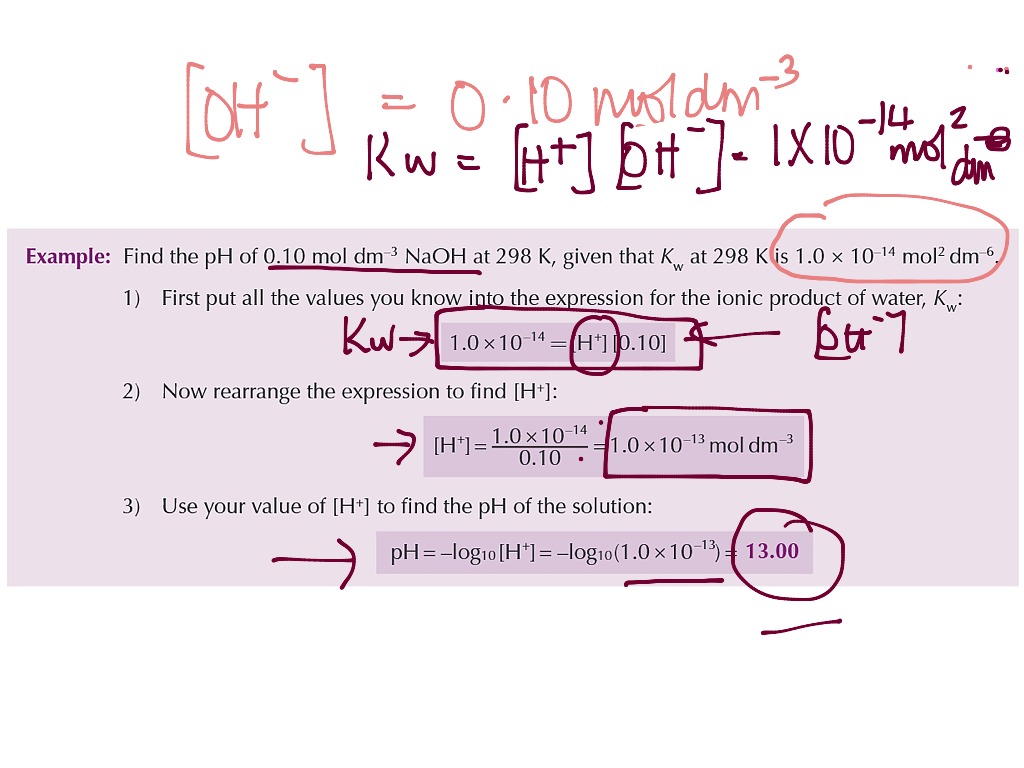 Kw And Ph Of A Strong Base Science Chemical Reactions Chemistry