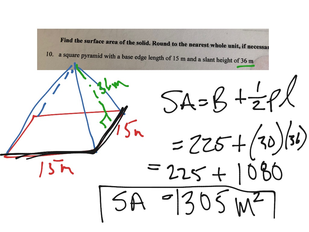 ShowMe Surface Area Of A Square Pyramid