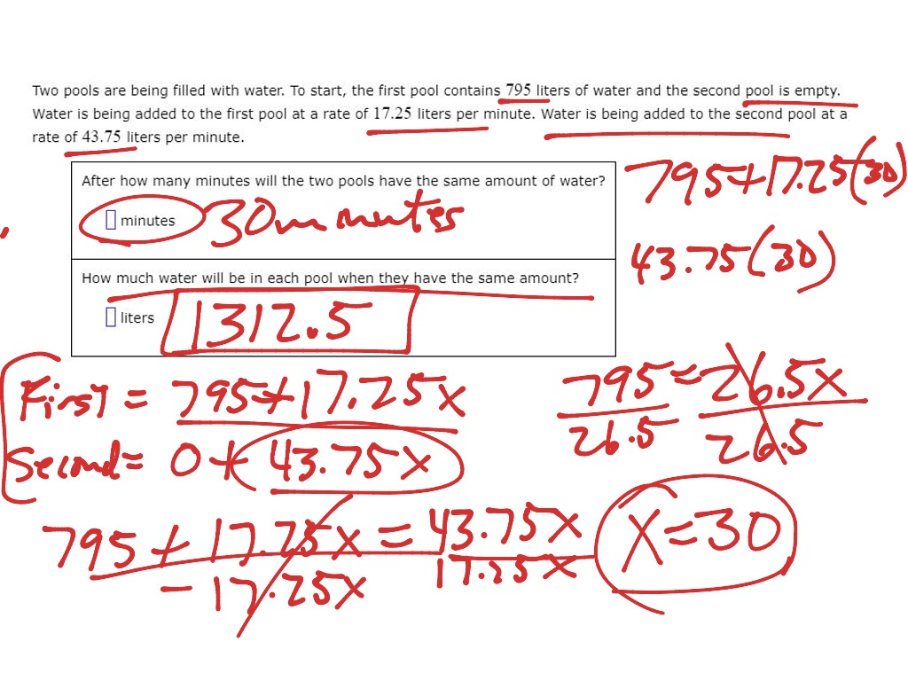 Math 1050 Solving equations with systems using y=Mx+b | Math | ShowMe