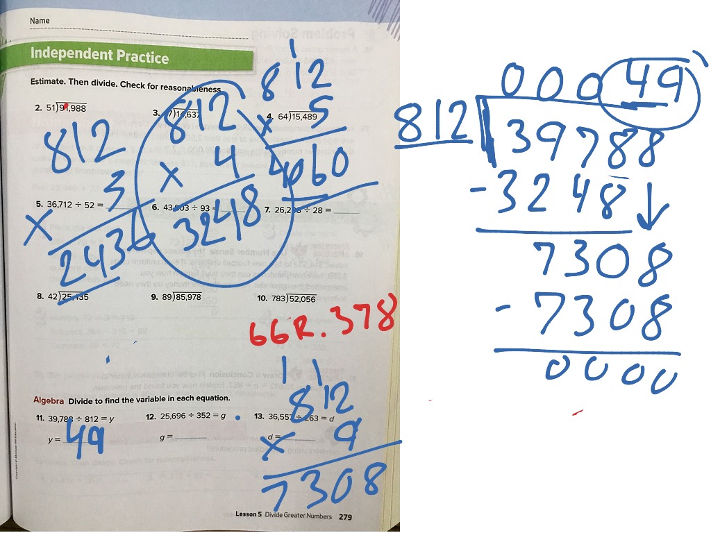 Dividing Greater Numbers Math Elementary Math 5th Grade Math ShowMe