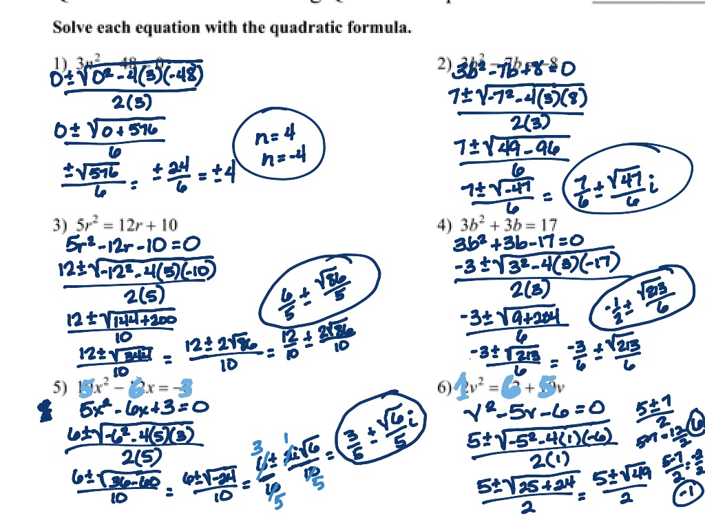 Algebra II Solving Quadratics by Quadratic Formula | Math, High School ...