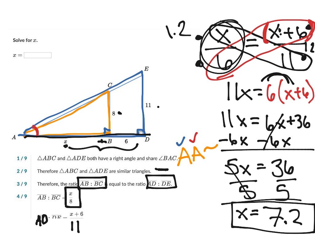 Solving Proportions In Similar Triangles Math Showme 1892