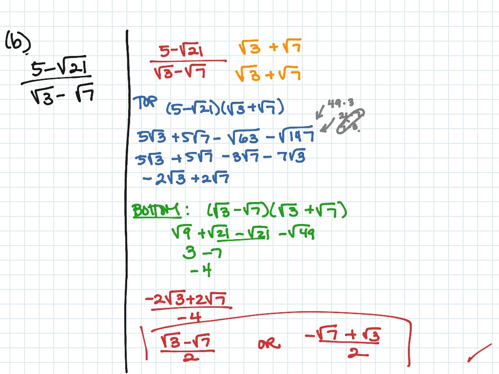 ShowMe - binomial radical expressions