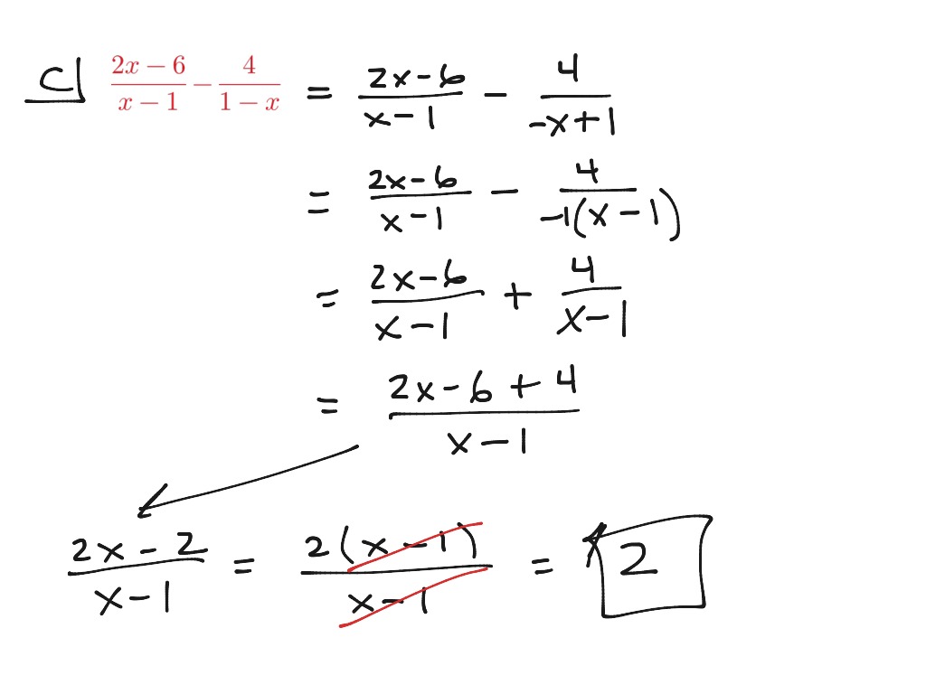 6.2 Add and Sub Rational Expressions | Math, High School Math, Rational ...