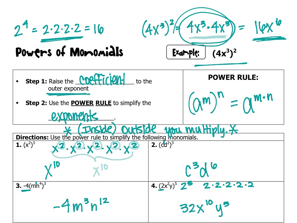 lesson 4 homework practice powers of monomials