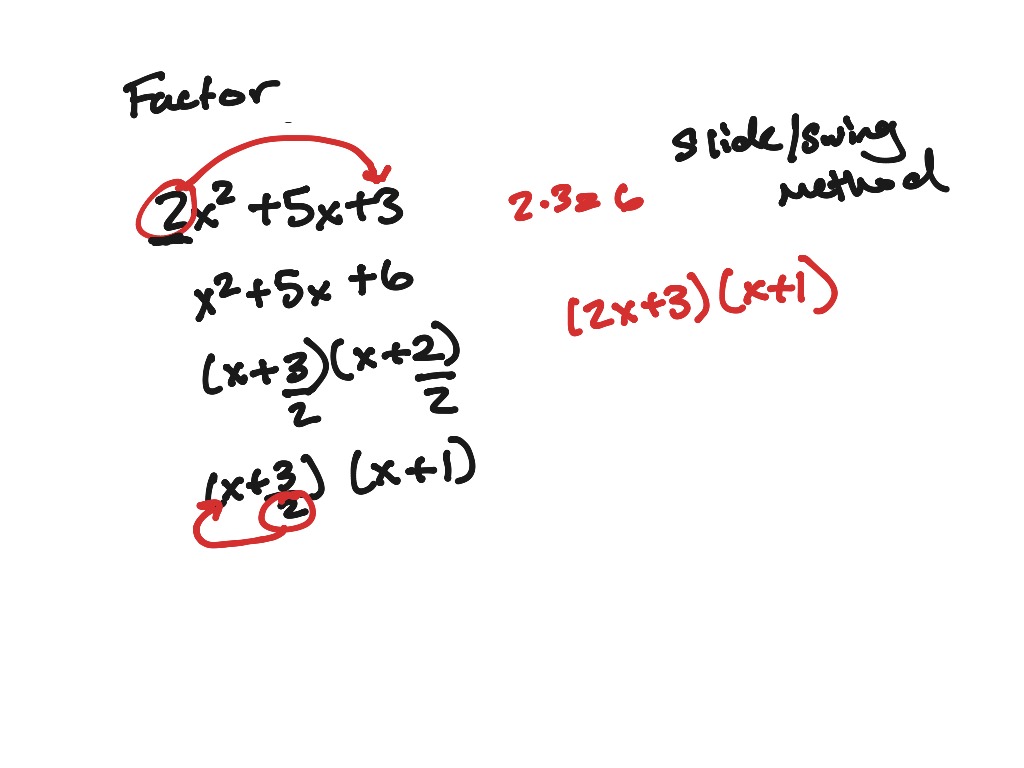 Slide/swing method | Factoring | ShowMe