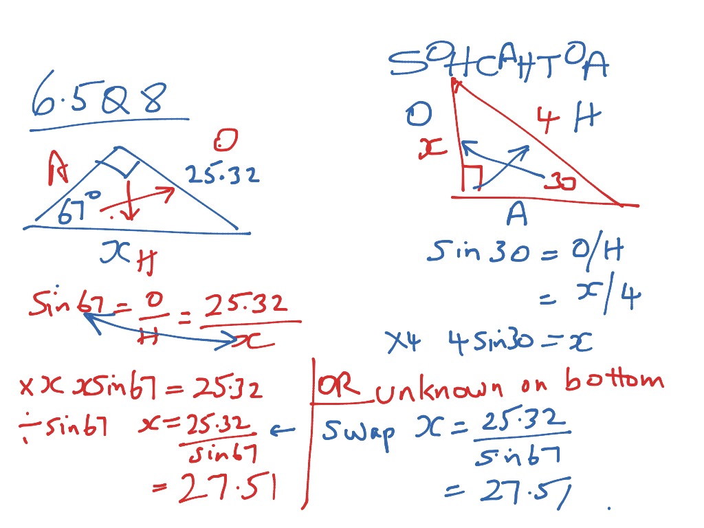 Finding Angle Math Trigonometry Trig Triangles Showme 8349