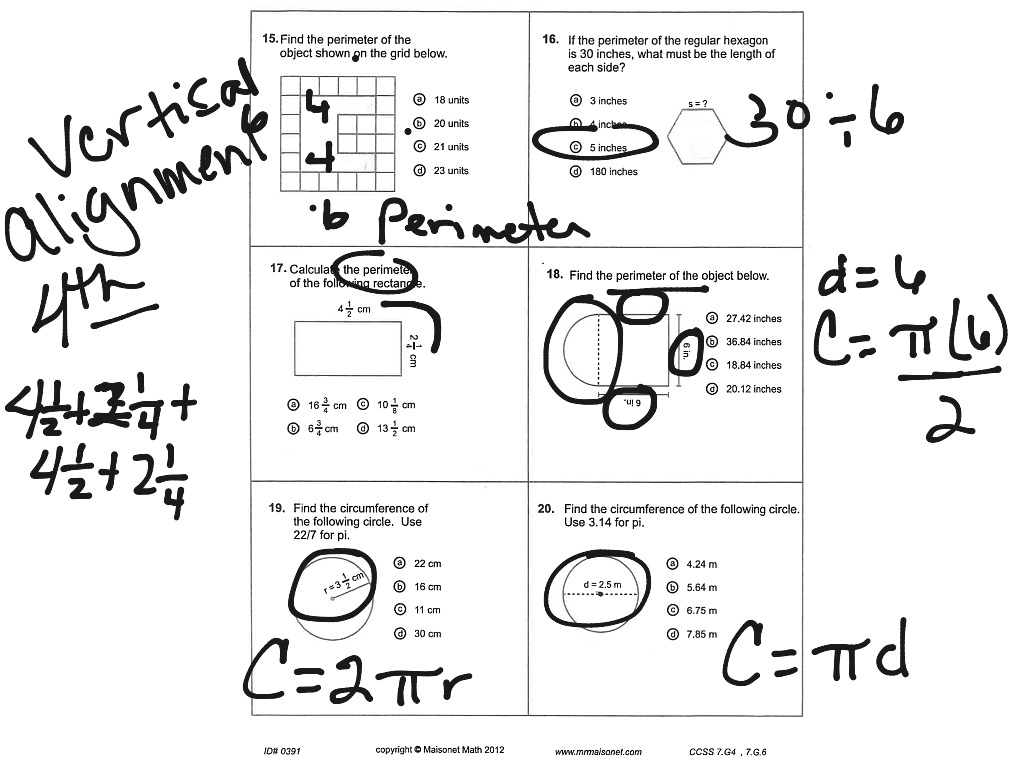 7 Plus Area & Circumference S.D.1 | Math, Algebra | ShowMe