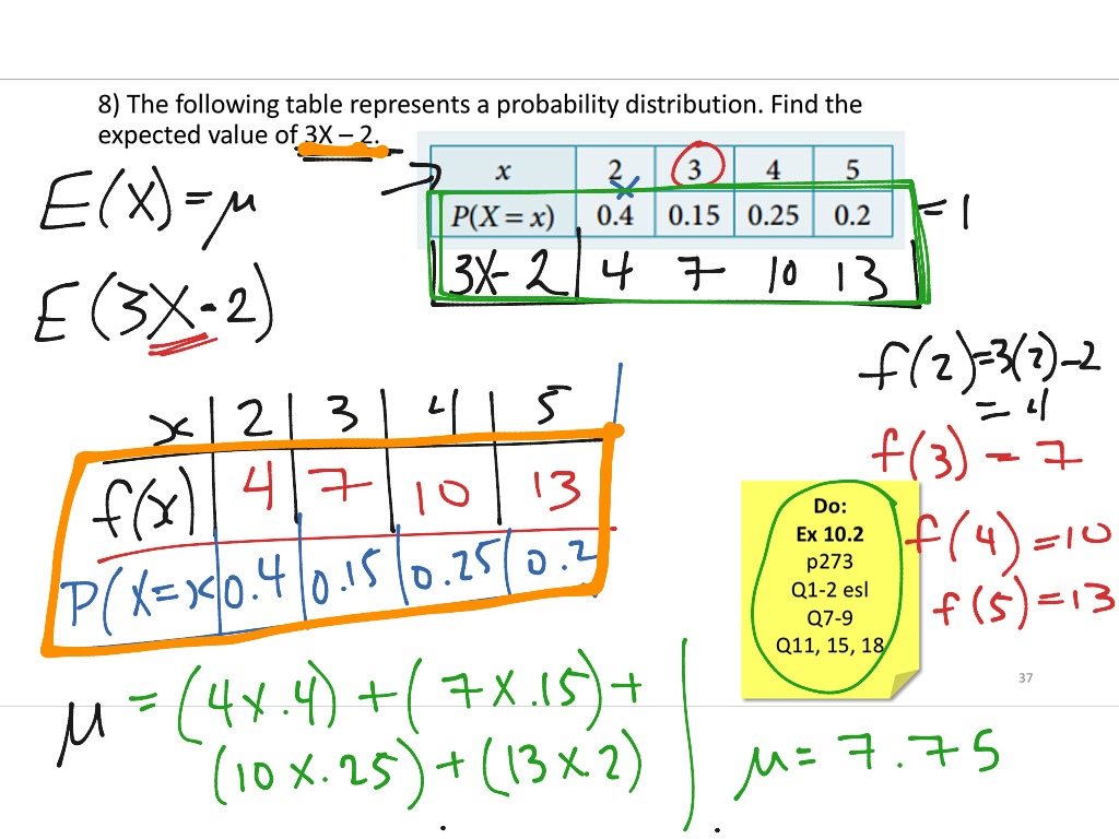 Y11 Expected Value (Mean) | Math | ShowMe