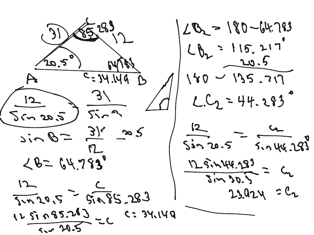 Ambiguous Case For Law Of Sines Math High School Math Geometry Models Trigonometry ShowMe