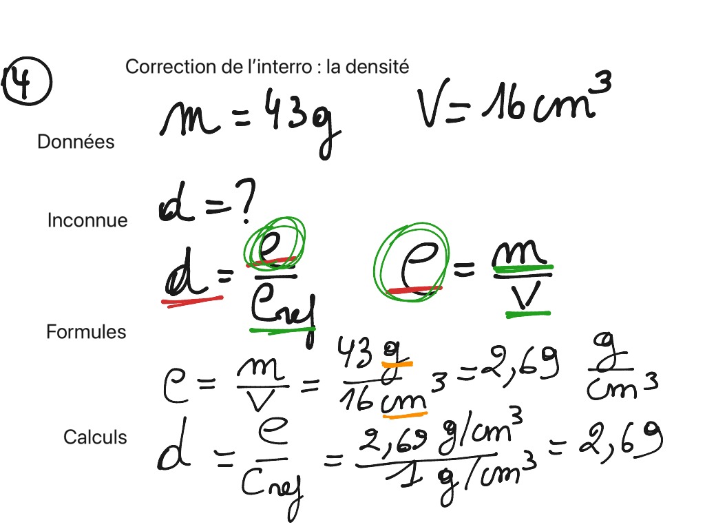 Correction densité grex 2 | Science, Kinematics, Physics | ShowMe