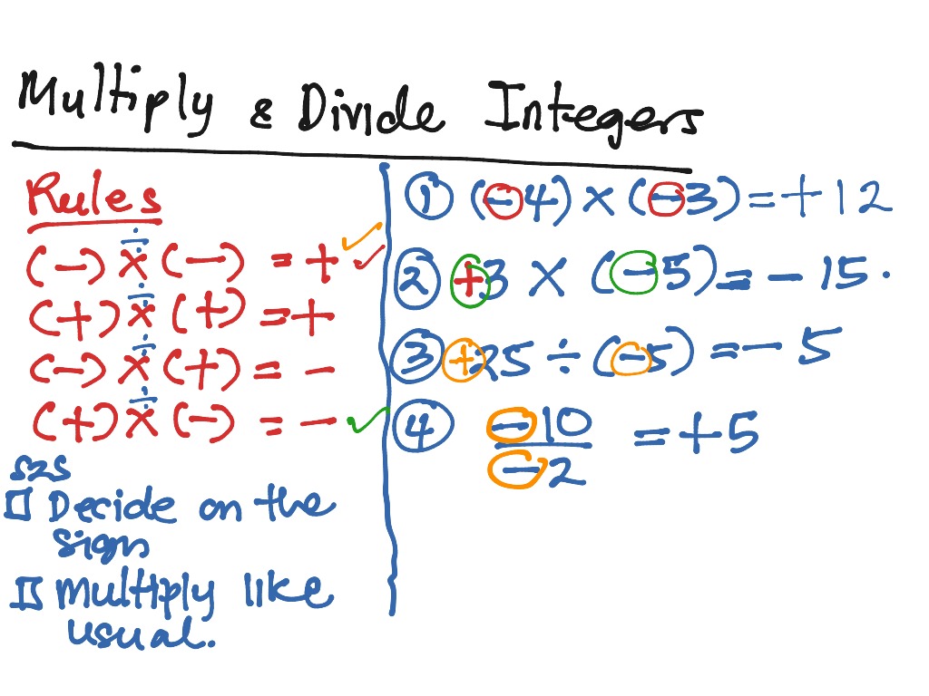 multiply and divide integers | Math | ShowMe